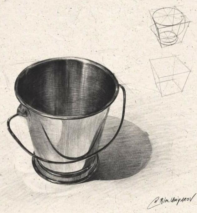 How to draw a bucket 🪣 and a mug कैसे बनाएं मग और बाल्टी का चित्र - YouTube